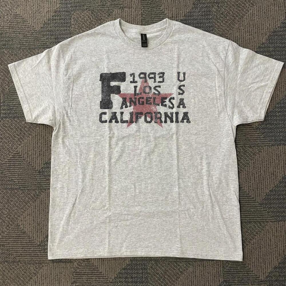 Grey 90S Fau Los Angeles California T-Shirt